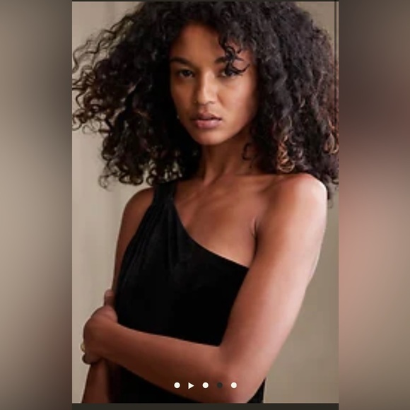 Black One Shoulder Velvet Banana Republic Maxi Jumpsuit INCREDIBLE - Picture 5 of 15